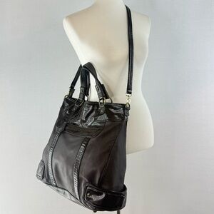 Perlina Chocolate Brown Leather Shoulder Crossbody Bag